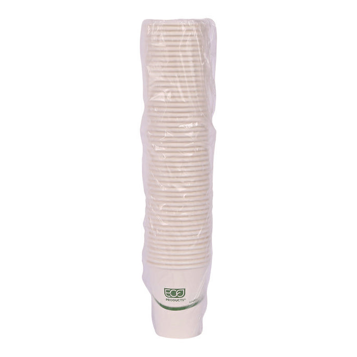 GreenStripe Renewable and Compostable Hot Cups, 8 oz, Paper, White/Green, 50/Pack, 20 Packs/Carton