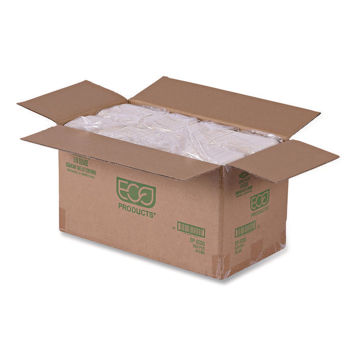 WorldView Renewable Molded Fiber Containers, 10 oz, 5.04 x 5.04 x 1.09, White, 800/Carton