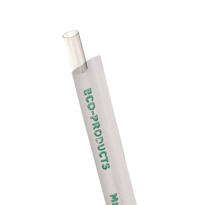 Clear Wrapped Straw, 7.75", PLA, 400/Pack, 24 Packs/Carton