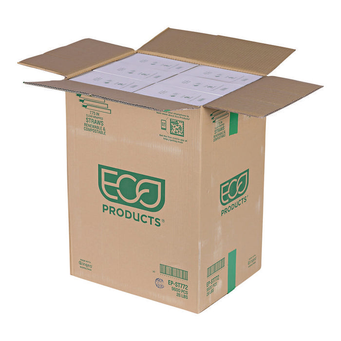 Wrapped Straw, 7.75", Plastic, Green, 9,600/Carton