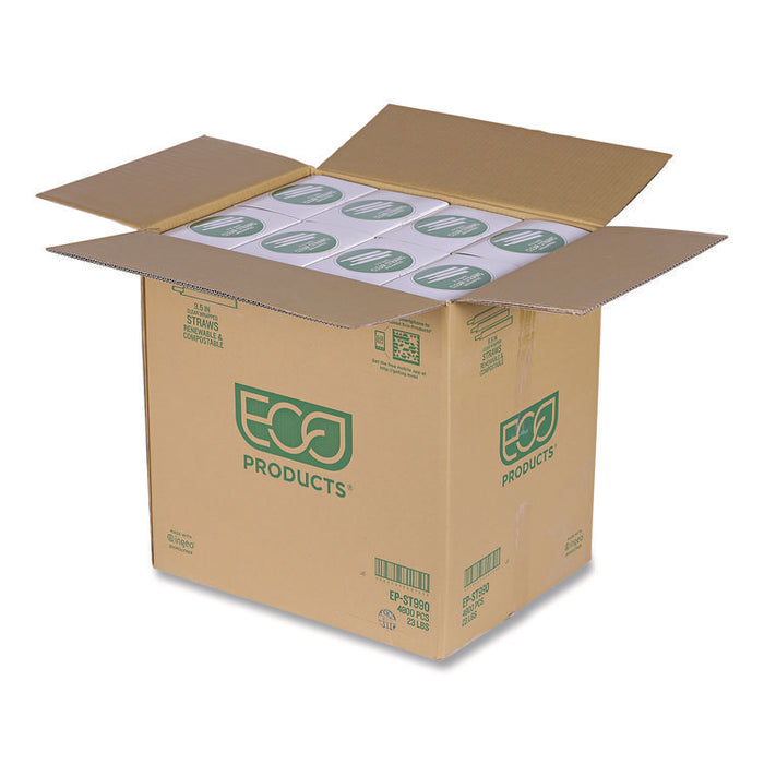 Wrapped Straw, 9.5", Plastic, Clear, 4,800/Carton
