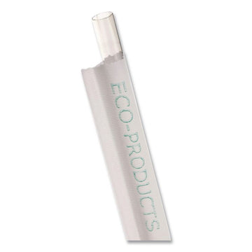 Wrapped Straw, 9.5", Plastic, Clear, 4,800/Carton