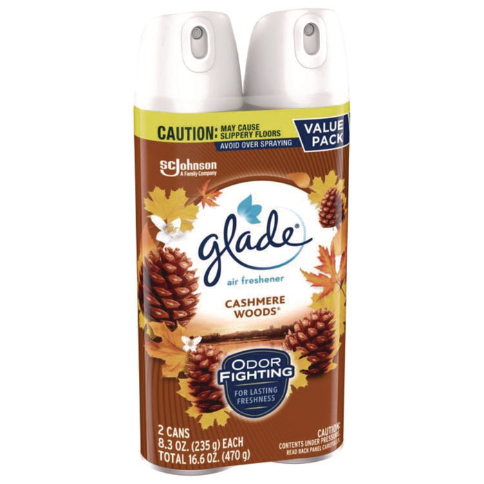 Air Freshener, Cashmere Woods, 8.3 oz Aerosol Can, 2/Pack