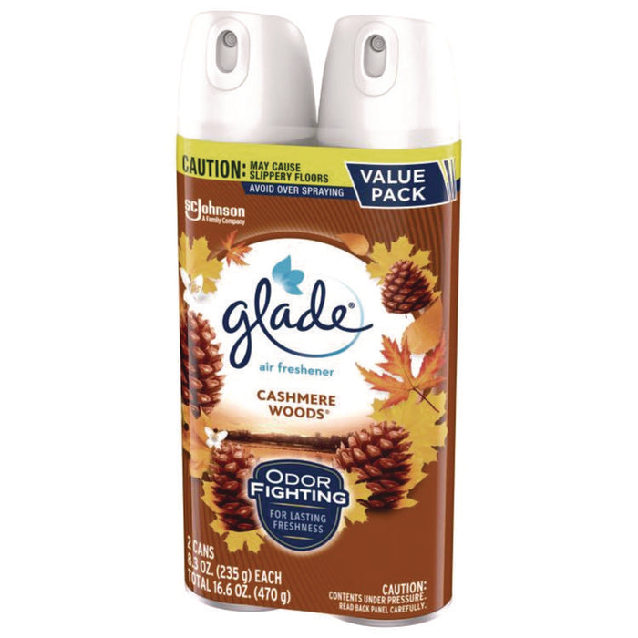 Air Freshener, Cashmere Woods, 8.3 oz Aerosol Can, 2/Pack