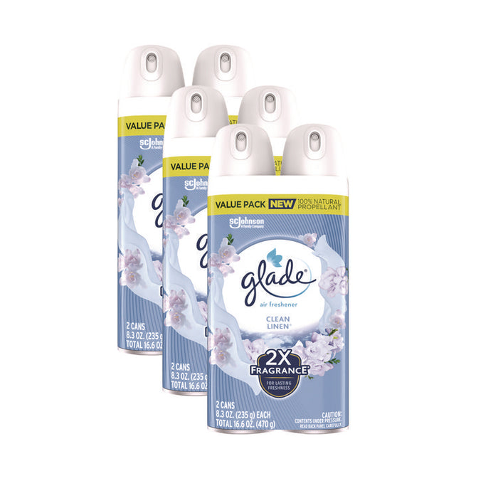 Air Freshener, Clean Linen, 8.3 oz, 2/Pack, 3 Packs/Carton