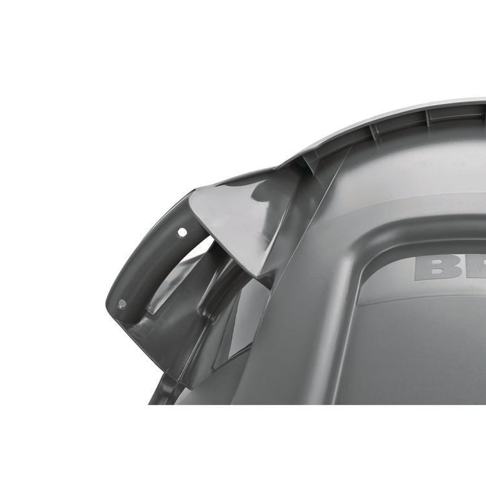 Vented Round Brute Container, 10 gal, Plastic, Gray