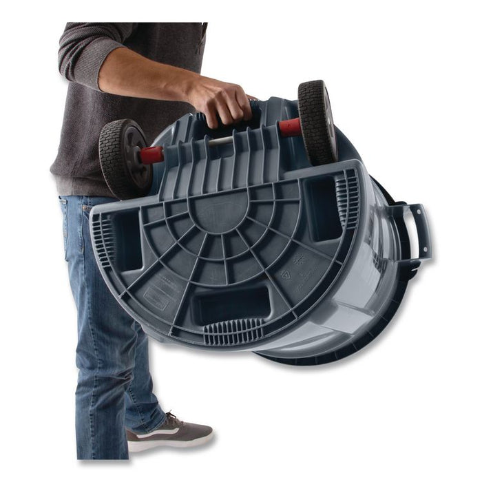 Vented Wheeled BRUTE Container, 44 gal, Plastic, Gray