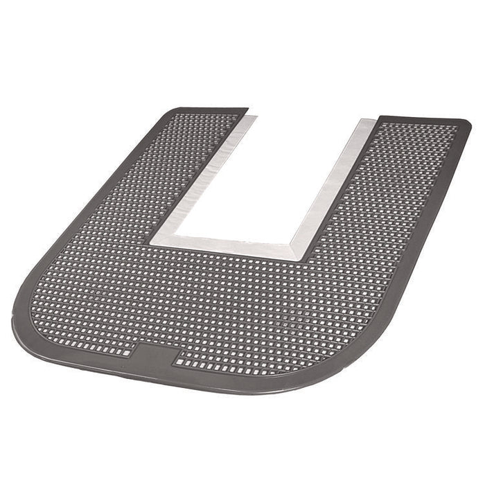 Disposable Urinal Floor Mat, U-Shaped, Orchard Zing Scent, Gray Non-Slip Perforated Surface, 23" x 21.63", 6/Carton