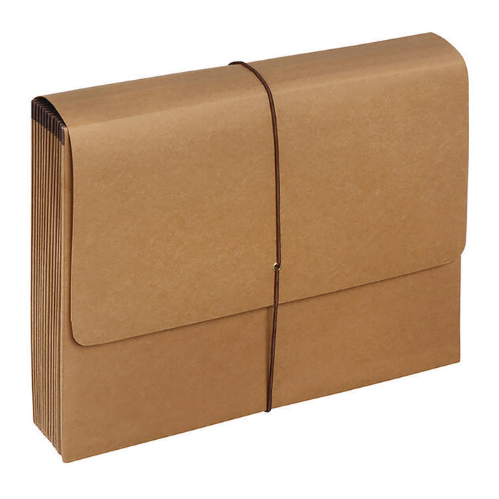 Kraft Indexed Expanding File, 12 Sections, Elastic Cord Closure, 1/12-Cut Tabs, Letter Size, Brown