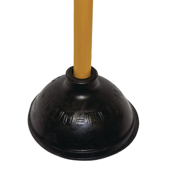 Plunger, 20" Wood Handle, 6" dia, Black