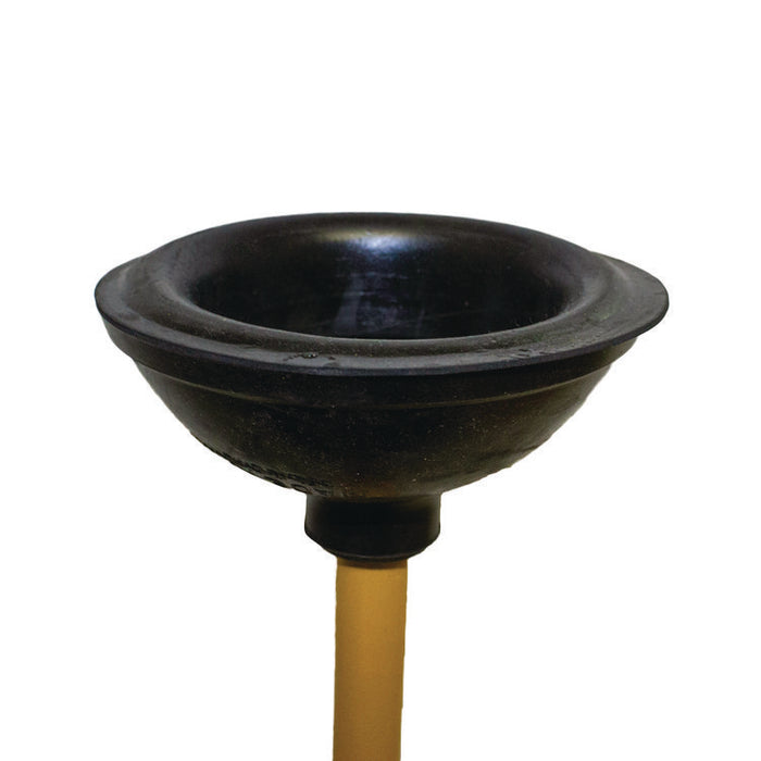Plunger, 20" Wood Handle, 6" dia, Black