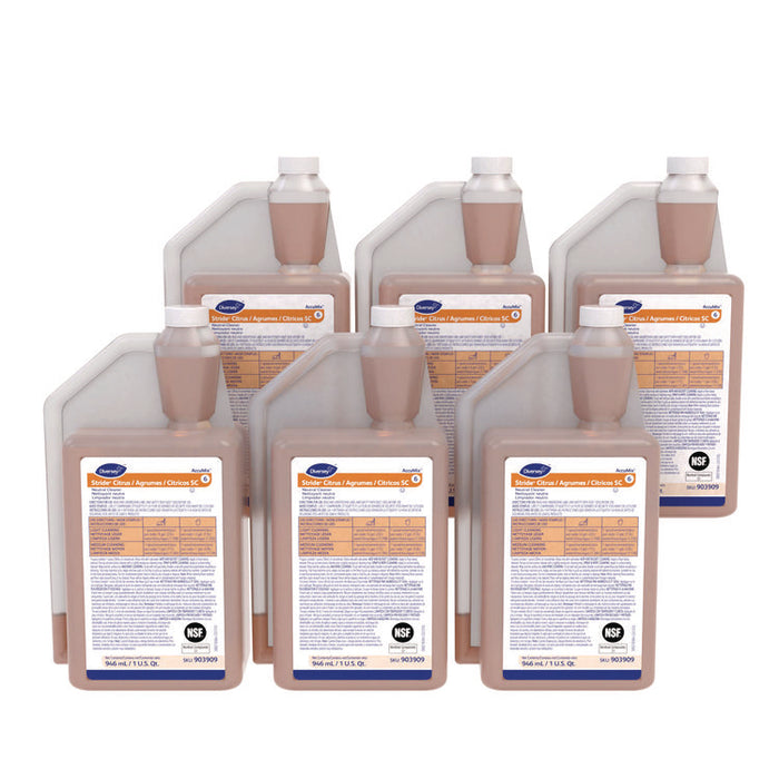 Stride Citrus SC Neutral Cleaner, Citrus Scent, 32 oz Acuumix Bottle, 6/Carton