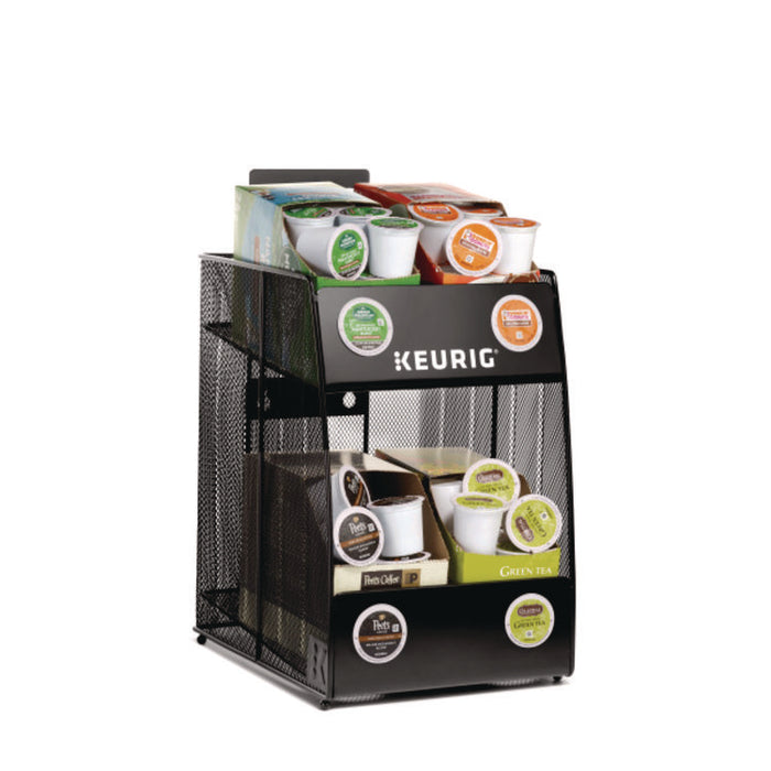 K-Cup Pod Wire Mesh Display Rack 4-Sleeve, 11 x 14 x 15.4, Black