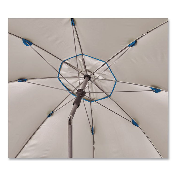 SHAX 6199 Lightweight Work Umbrella and Stand Kit, 90" Span, 92" Long, Blue Canopy