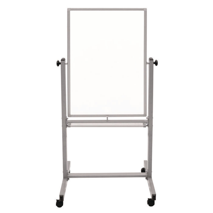 Mobile Magnetic Whiteboard, 24" x 36", White Surface, Satin Aluminum Frame