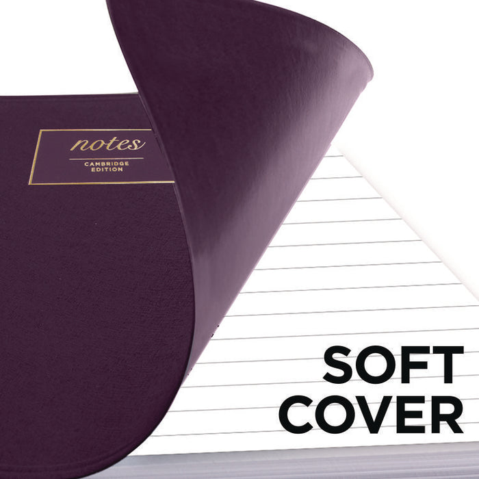 Jewel Tone Notebook with Gold Twin-Wire Binding, 1-Subject, Wide/Legal Rule, Jewel Tone Purple Cover, (80) 9.5 x 7.25 Sheets