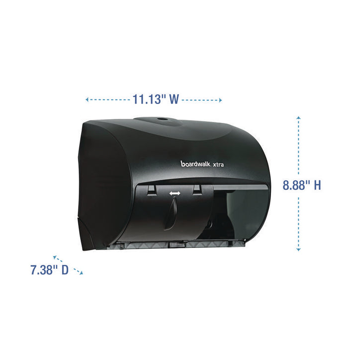 Xtra Twin-Roll Controlled Bath Tissue Dispenser, 11.13 x 7.38 x 8.88, Translucent Black