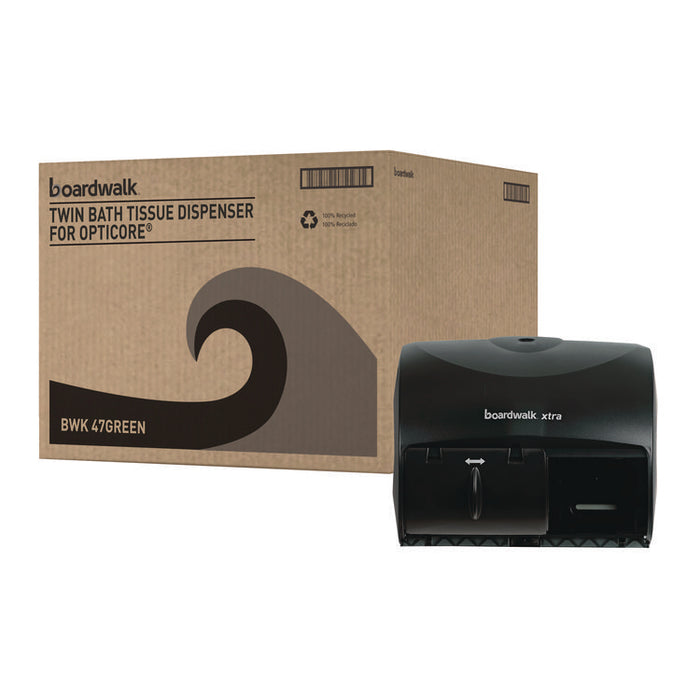 Xtra Twin-Roll Controlled Bath Tissue Dispenser, 11.13 x 7.38 x 8.88, Translucent Black