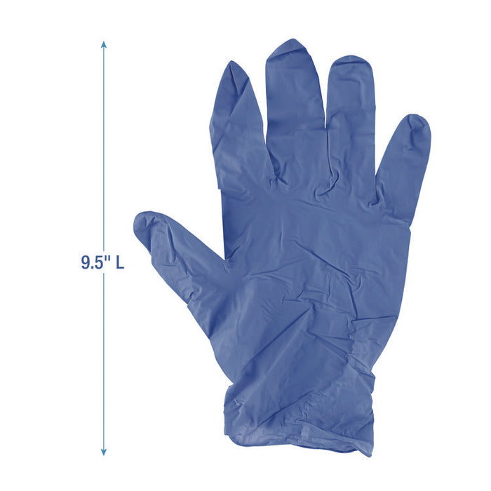 380 Series Disposable General-Purpose Nitrile Gloves, Powder-Free, Large, 4 mil Thick, 9.5" Long, Blue, 100/Box