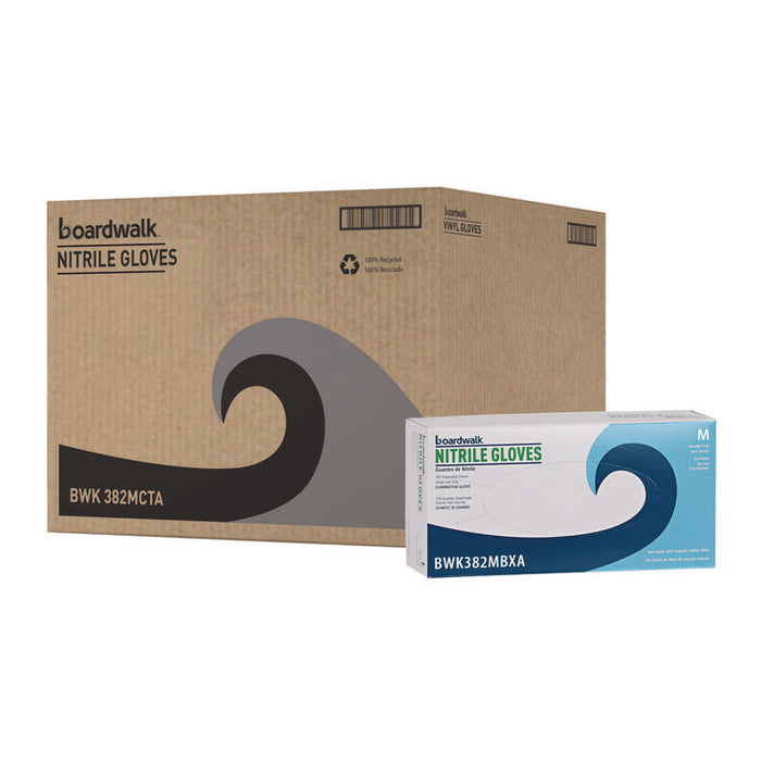 Disposable Examination Nitrile Gloves, Powder-Free, Medium, 5 mil Thick, 9.5" Long, Blue, 100/Box, 10 Boxes/Carton