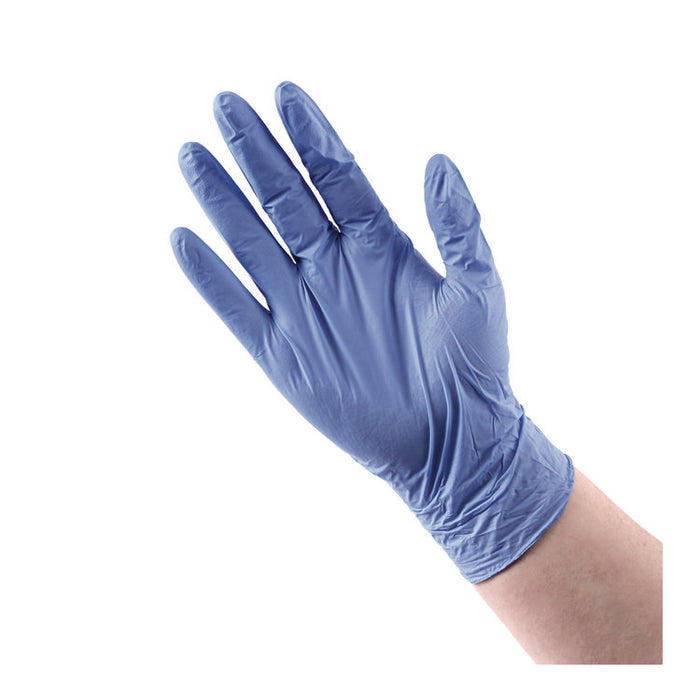 380 Series Disposable General-Purpose Nitrile Gloves, Powder-Free, Small, 4 mil Thick, 9.5" Long, Blue, 100/Box, 10 Boxes/CT