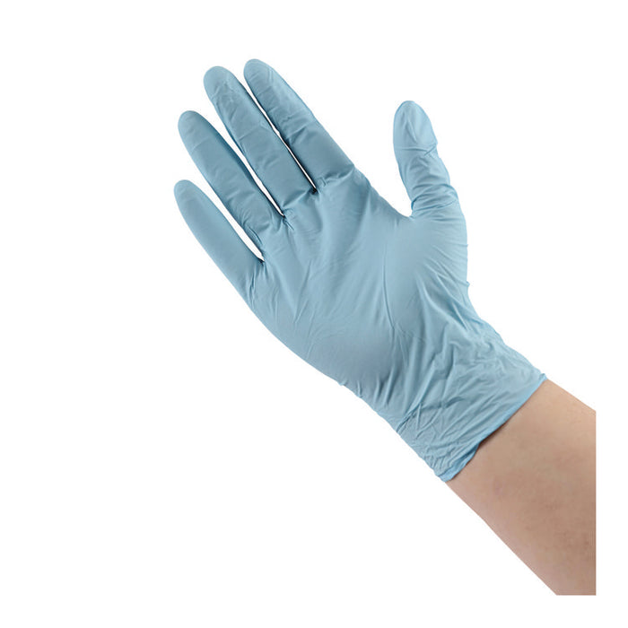 Disposable Examination Nitrile Gloves, Powder-Free, Small, 5 mil Thick, 9.5" Long, Blue, 100/Box