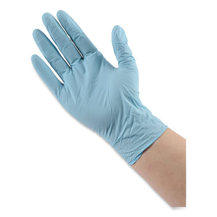 Disposable Examination Nitrile Gloves, Powder-Free, Small, 5 mil Thick, 9.5" Long, Blue, 100/Box, 10 Boxes/Carton