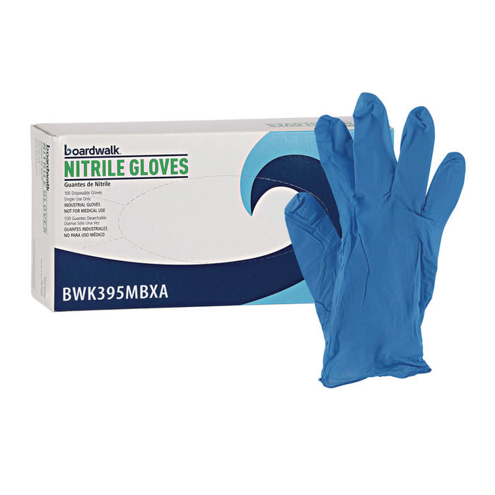 395 Series Disposable General-Purpose Nitrile Gloves, Powder-Free, Medium, 5 mil Thick, 9.5" Long, Blue, 100/Box, 10 Boxes/CT