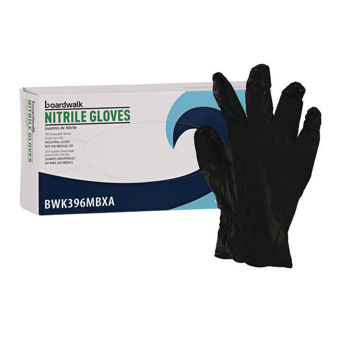 396 Series Disposable General-Purpose Nitrile Gloves, Powder-Free, Medium, 4.4 mil Thick, 9.5" Long, Black, 100/Box