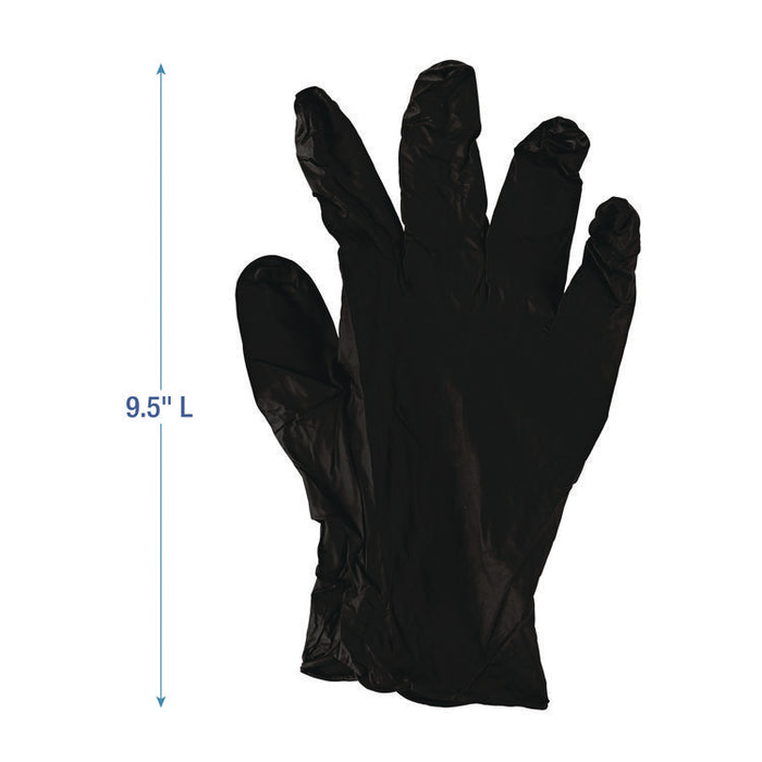 396 Series Disposable General-Purpose Nitrile Gloves, Powder-Free, X-Large, 4.4 mil Thick, 9.5" Long, Black, 100/BX, 10 BX/CT