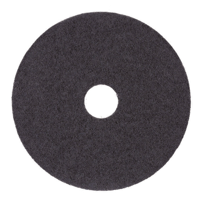 Stripping Floor Pads, 14" Diameter, Black, 5/Carton