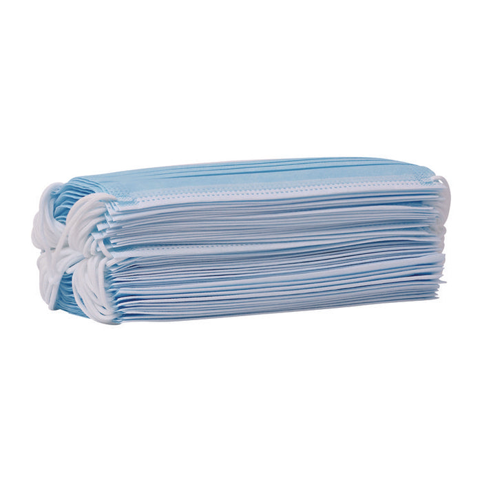 Three-Ply General Use Face Mask, Polypropylene, One Size Fits Most, Blue, 50/Box