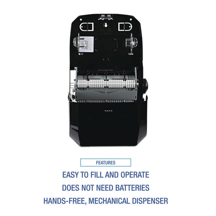 Hands Free Mechanical Towel Dispenser, 13.25 x 10.25 x 16.25, Black