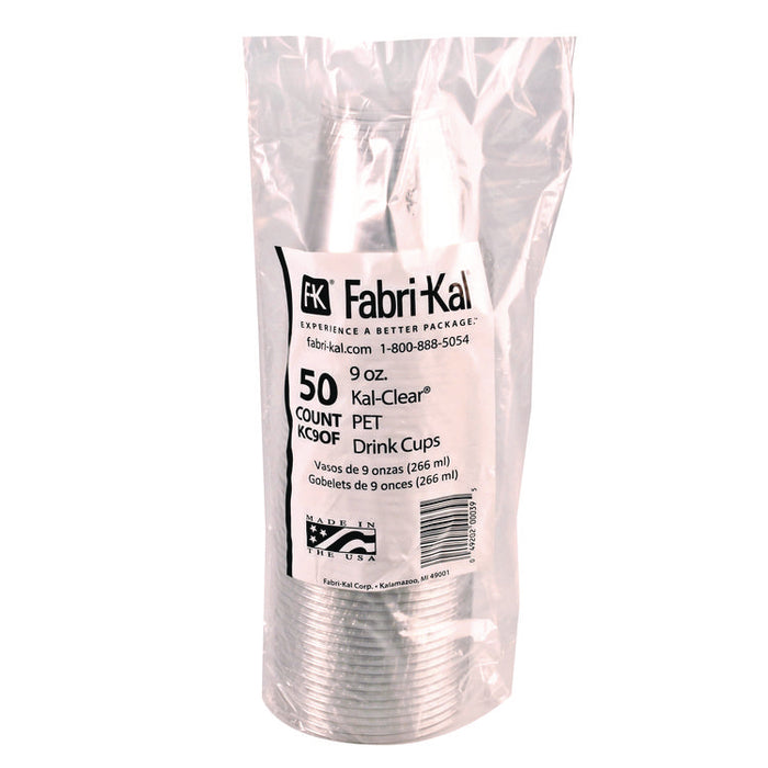 Kal-Clear PET Cold Drink Cups, Old-Fashioned Glass, 9 oz, Plastic, Clear, 50/Sleeve, 20 Sleeves/Carton