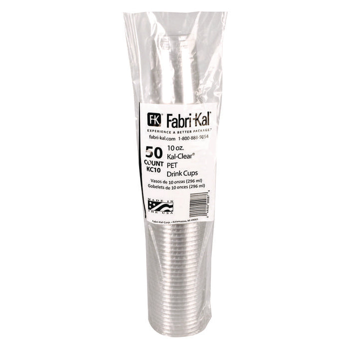 Kal-Clear PET Cold Drink Cups, 10 oz, Plastic, Clear, 50/Bag, 20 Bags/Carton