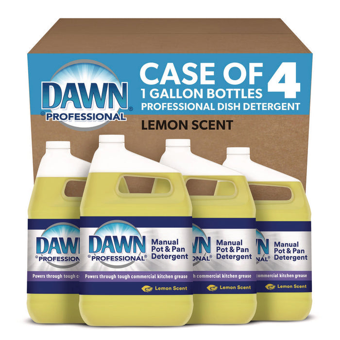 Manual Pot/Pan Dish Detergent, Lemon Scent, 1 gal Bottle, 4/Carton