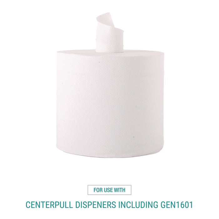 Center-Flow Perforated Paper Towel Roll, 7.3 x 15, White, 6 Rolls/Carton