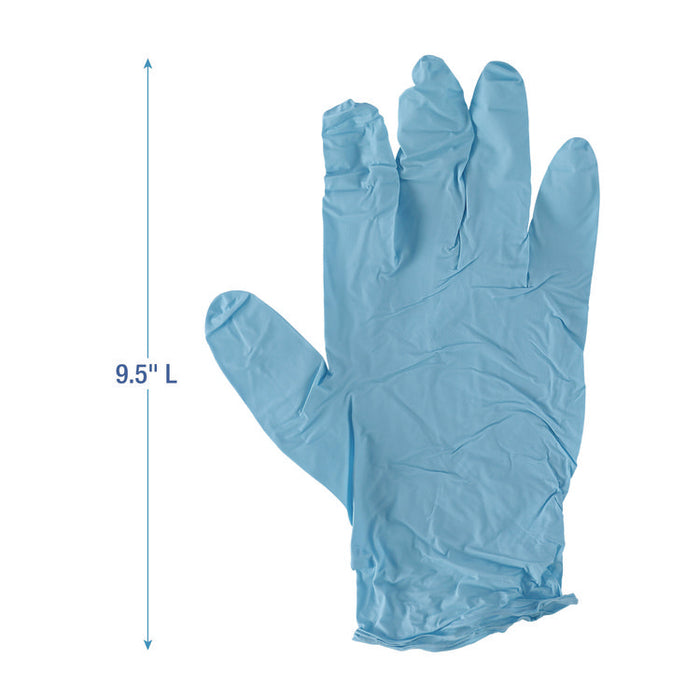 Disposable Examination Nitrile Gloves, Powder-Free, Small, 5 mil Thick, 9.5" Long, Blue, 100/Box