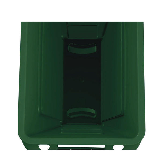 Slim Jim Plastic Recycling Container with Venting Channels, 23 gal, Plastic,  Green