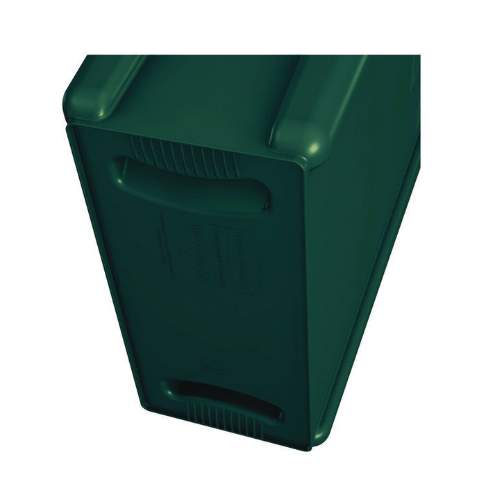 Slim Jim Plastic Recycling Container with Venting Channels, 23 gal, Plastic,  Green