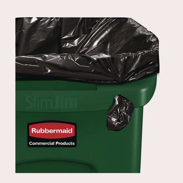 Slim Jim Plastic Recycling Container with Venting Channels, 23 gal, Plastic,  Green