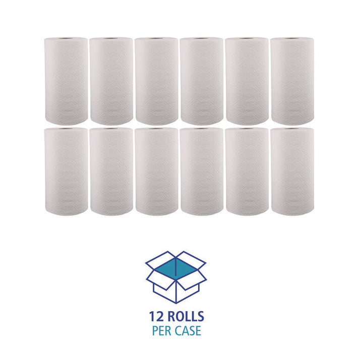 Kitchen Roll Towel, 2-Ply, 11 x 8.5, White, 250/Roll, 12 Rolls/Carton