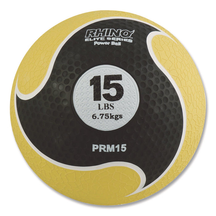 Rhino Elite Medicine Ball, 15 lb, Yellow