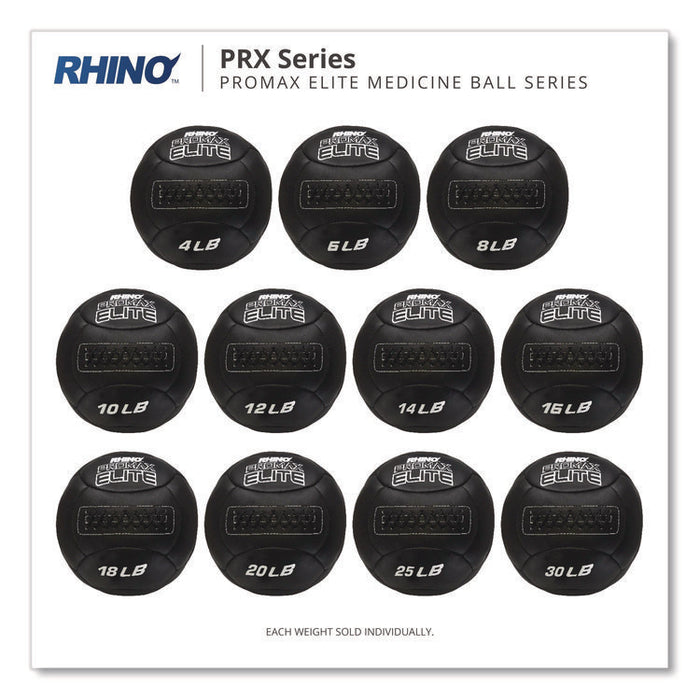 Rhino Promax Elite Medicine Ball, 20 lb, Black