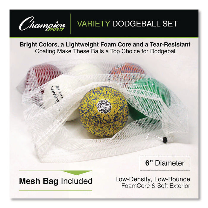 Rhino Skin Luminous, Spider and ThermoGrip Dodgeball Set, 6.3" Diameter, Assorted Colors, 6/Set