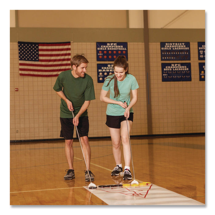 Blacktop Shuffleboard Set, (2) Two-Piece 51" Cues/(8) Discs/Sidewalk Chalk