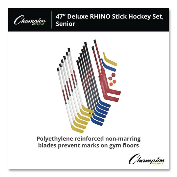 Indoor ABS Floor Hockey Set, 2 Pucks, 14 Sticks