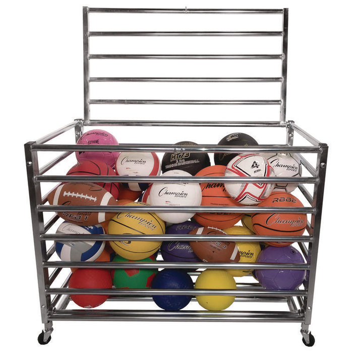Heavy Duty Lockable Ball Locker, Metal, 132 lb Capacity, 24 x 42 x 30, High-Polish Black