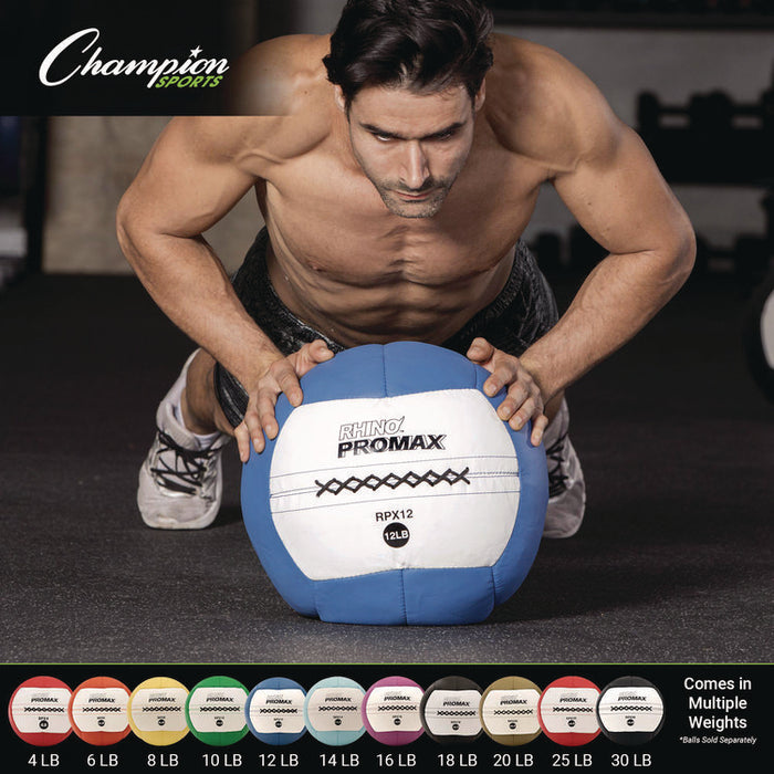 Rhino Promax Medicine Ball, 8 lb, Yellow
