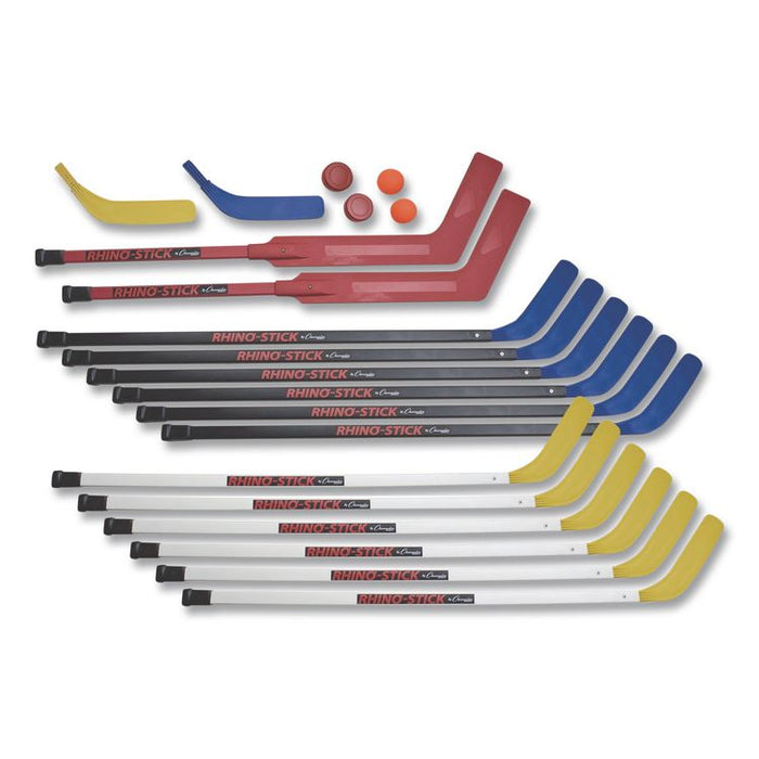 Indoor ABS Floor Hockey Set, 2 Pucks, 14 Sticks